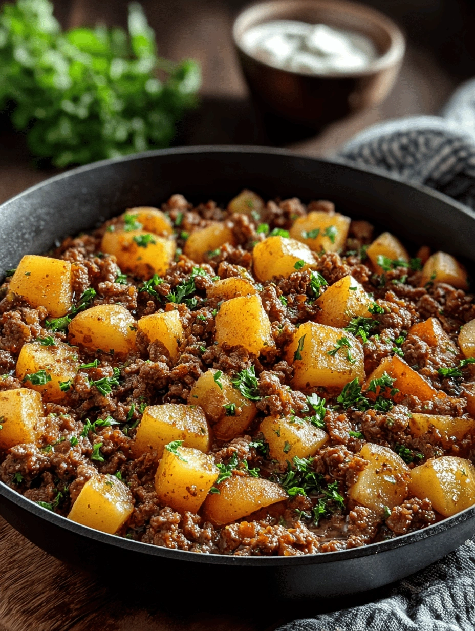 Savory Ground Beef and Potatoes: Quick Comfort Skillet - Image 1