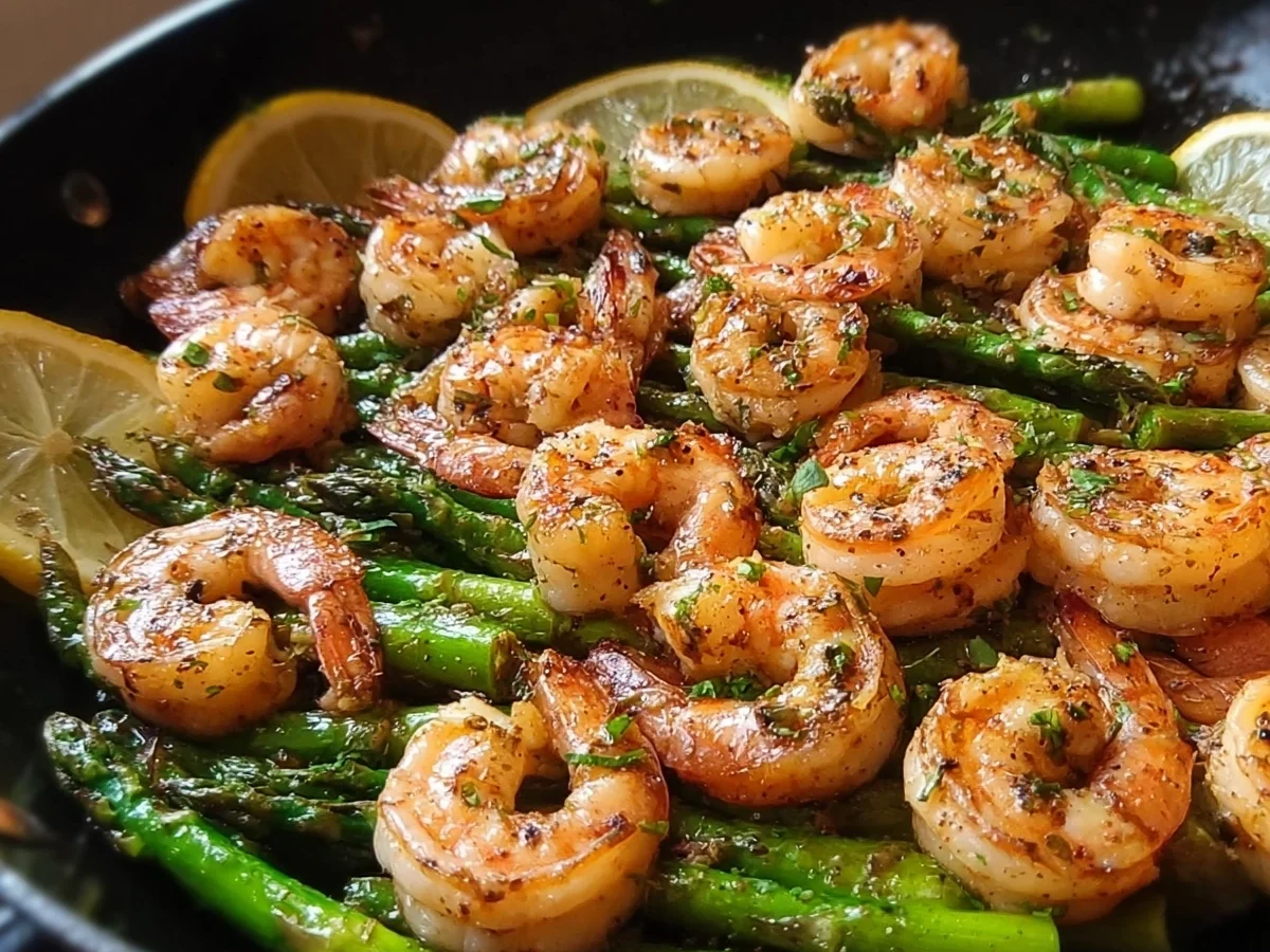 20-Minute Lemon Garlic Shrimp & Asparagus Skillet - Image 1