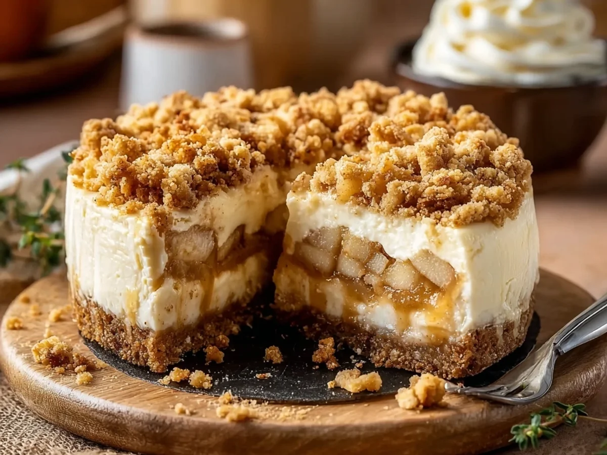 Apple Crumble Cheesecake: Spiced Apple & Creamy Layers - Image 1