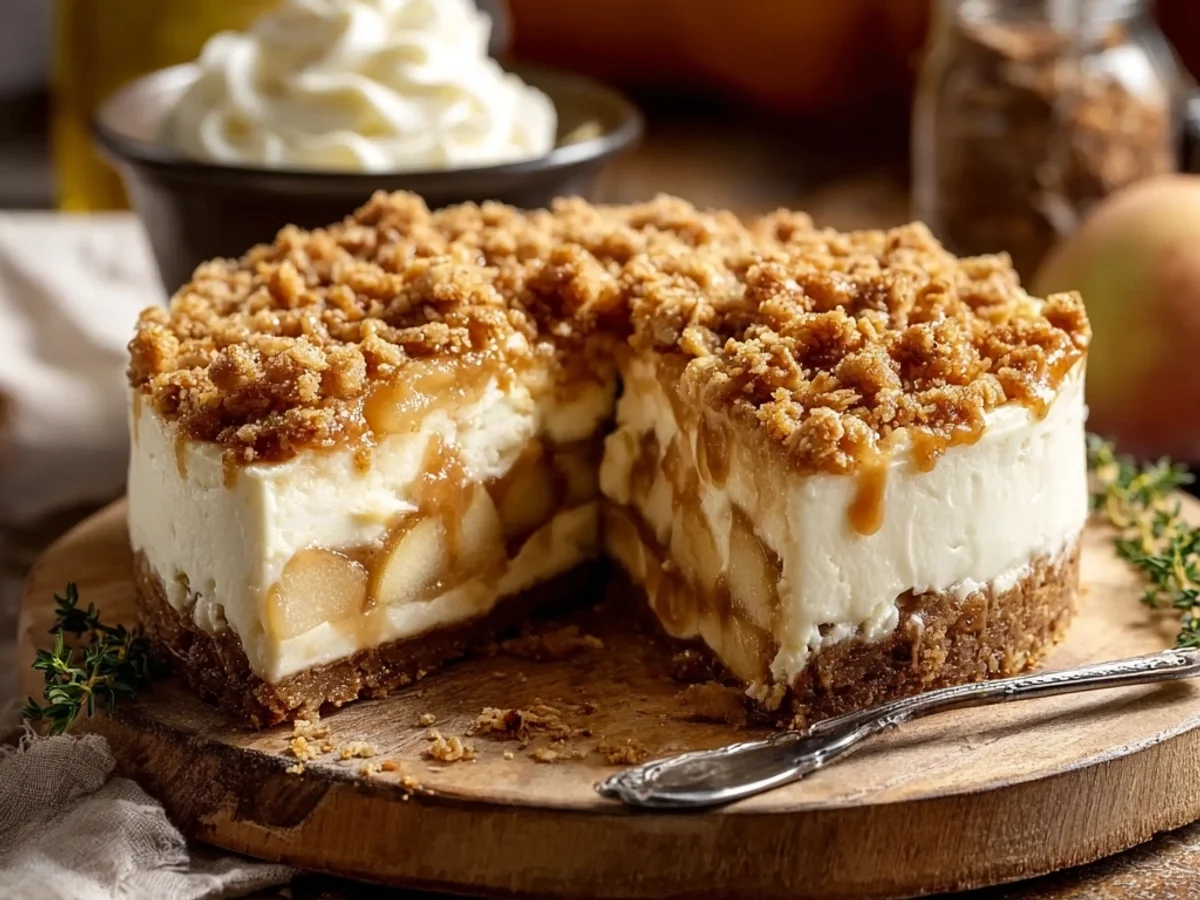 Apple Crumble Cheesecake: Spiced Apple & Creamy Layers - Image 2