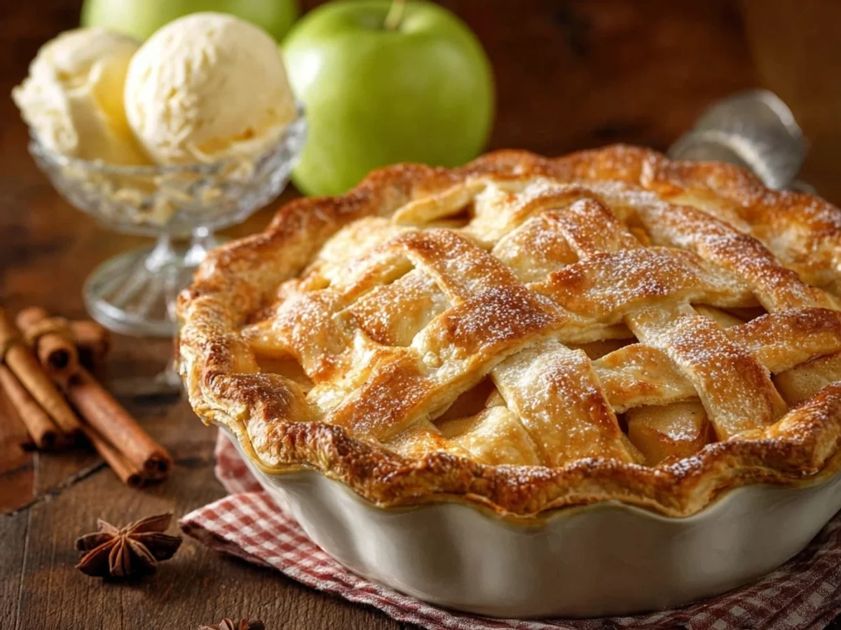 Apple Pie: Homestyle Flaky Crust, Tender Apples - Image 1
