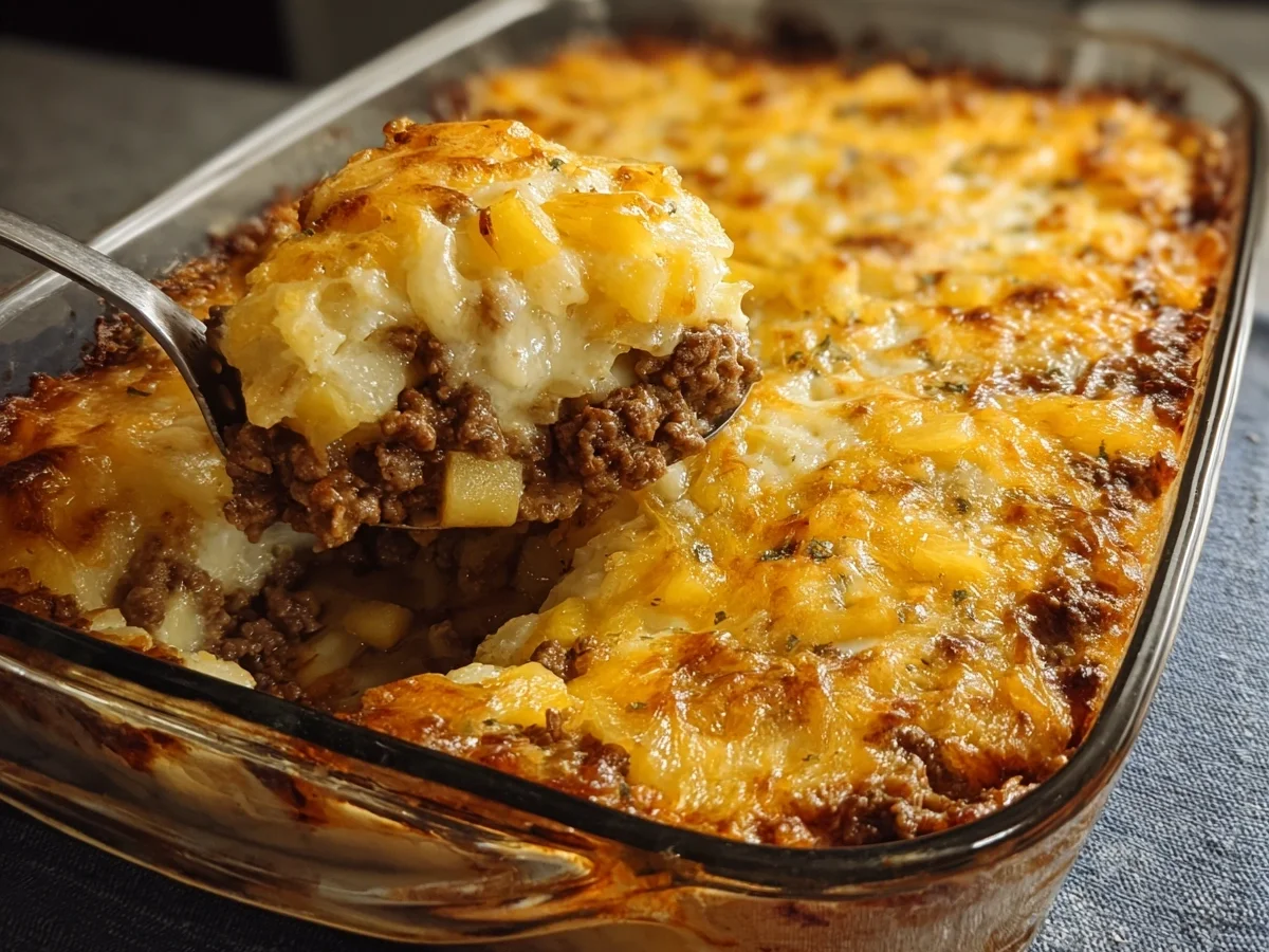 Beef & Sauerkraut Pineapple Casserole Bake - Image 1