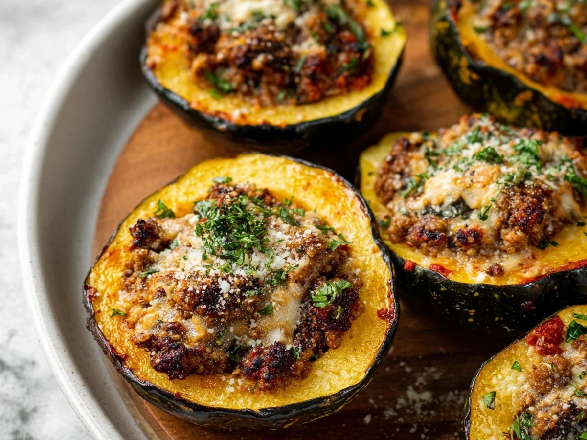 Beef Sausage Parmesan Stuffed Acorn Squash - Image 1