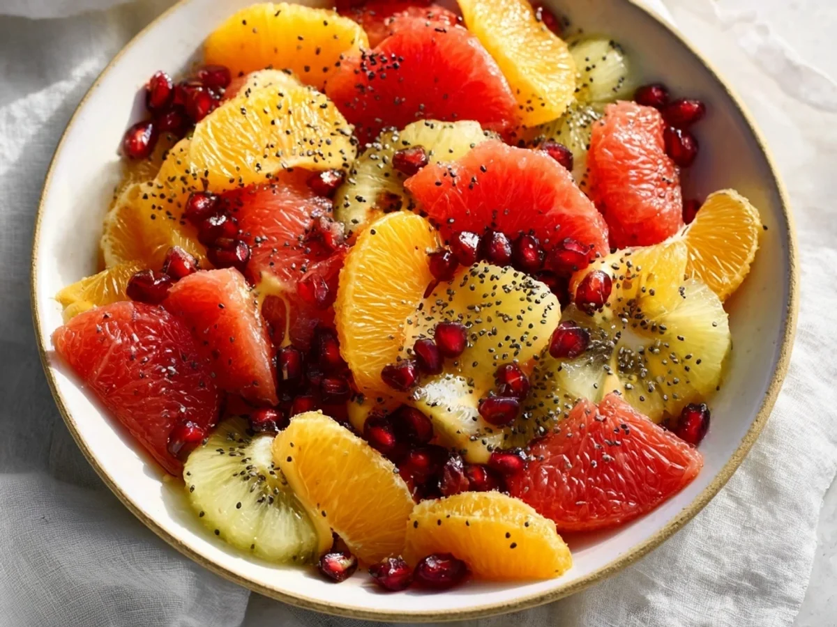 Bright Winter Fruit Salad with Orange Poppy Seed Dressing - Image 1