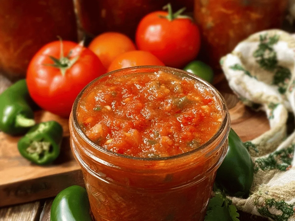 Canning Salsa Recipe: Tangy Garden Fresh Jars - Image 1
