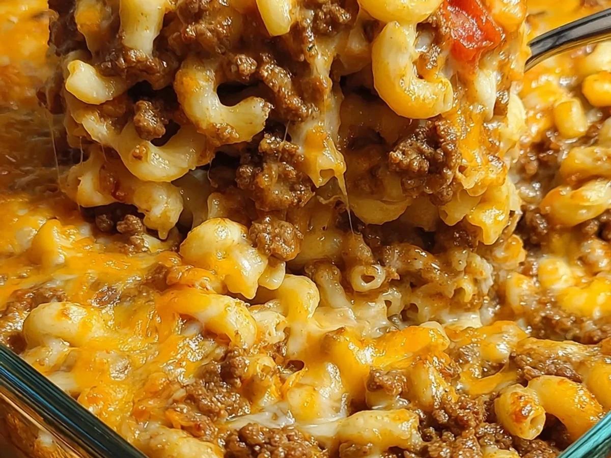 Cheesy Hamburger Casserole: Easy Family Dinner - Image 1