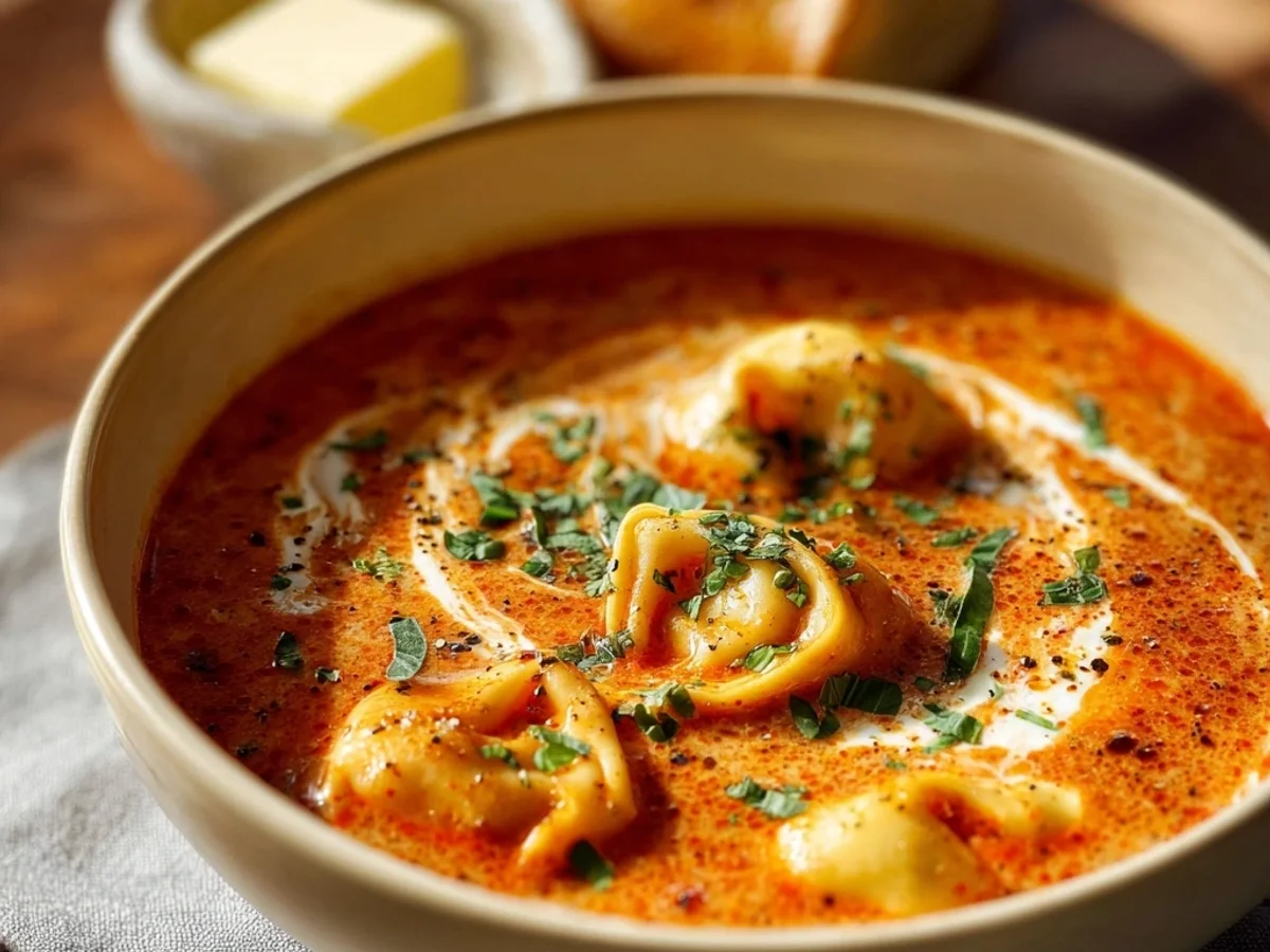 Cheesy Tomato Tortellini Soup: Quick Comfort Bowl - Image 1