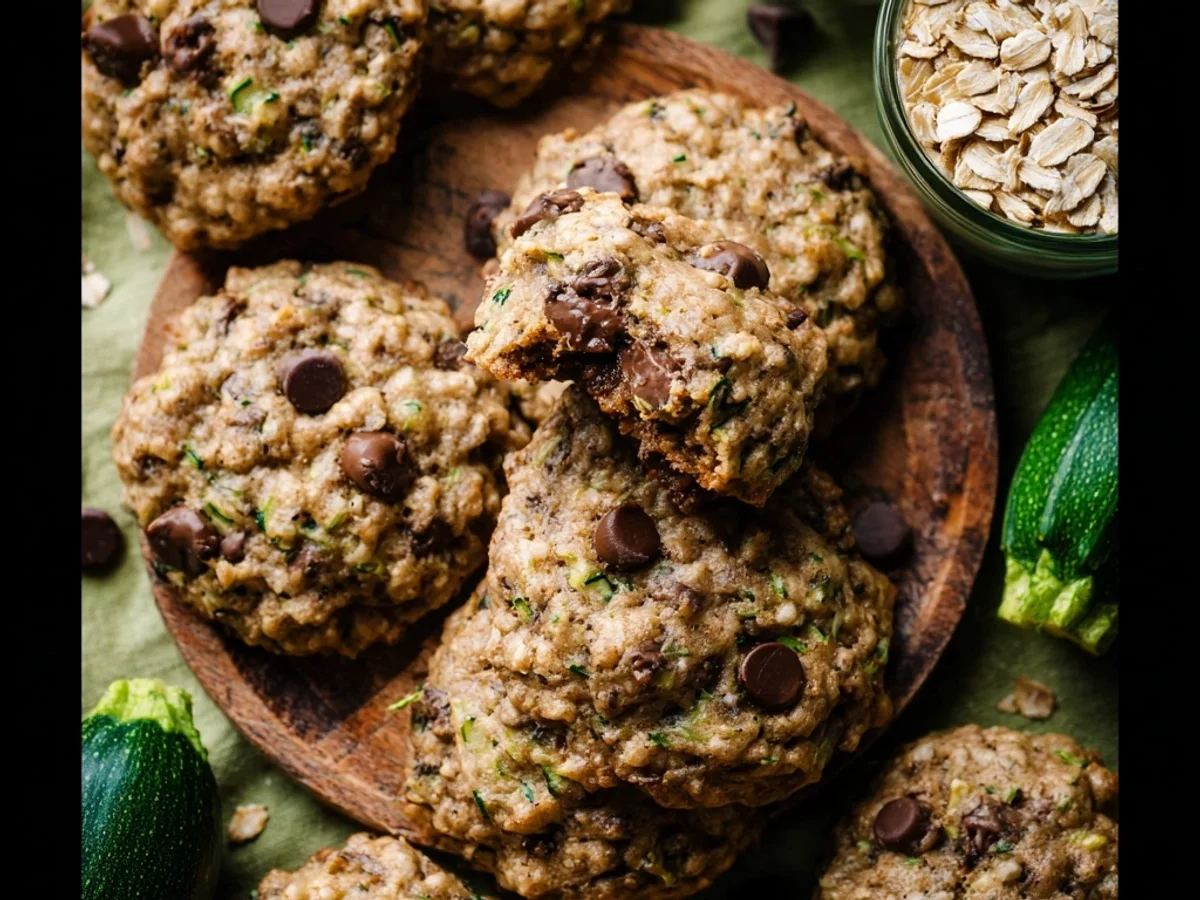 Chewy Zucchini Oatmeal Chocolate Chip Cookies Recipe - Image 1