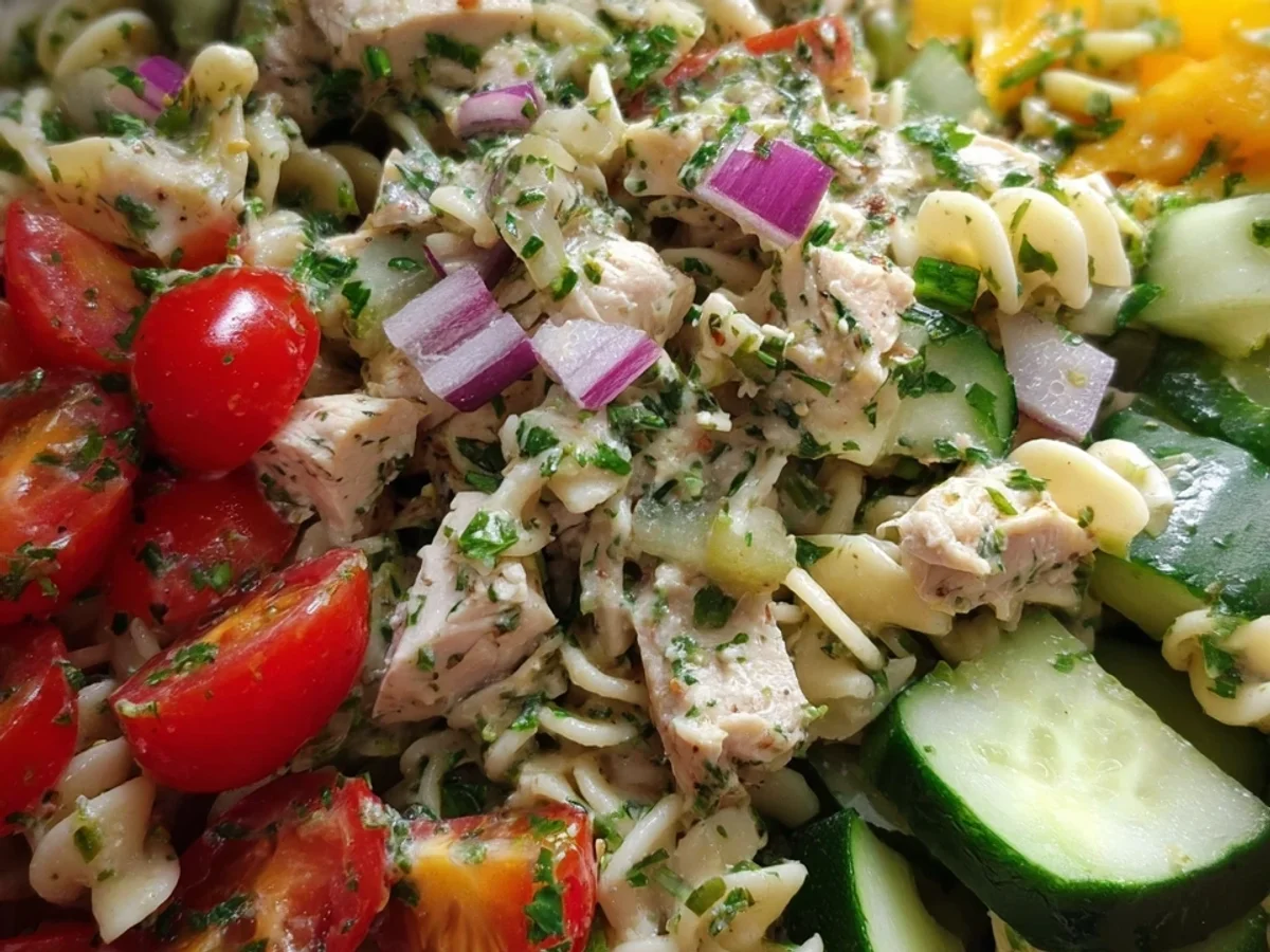 Chicken Pasta Salad with Zesty Lemon-Herb Dressing - Image 1