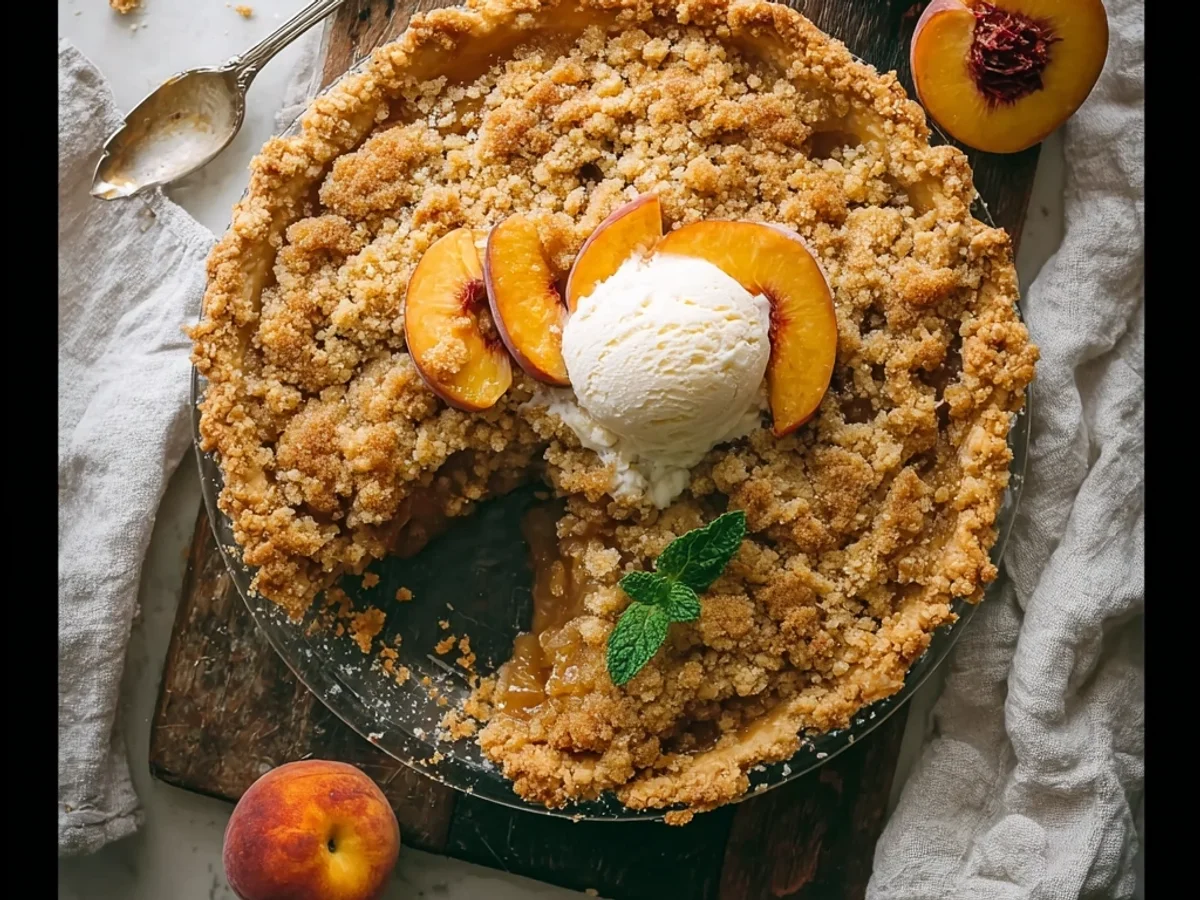 Classic Peach Crumble Pie: A Homestyle Summer Treat - Image 2