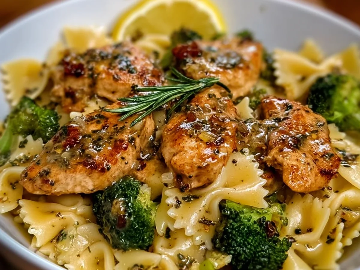 Cowboy Butter Lemon Bowtie Chicken & Broccoli Dinner - Image 1
