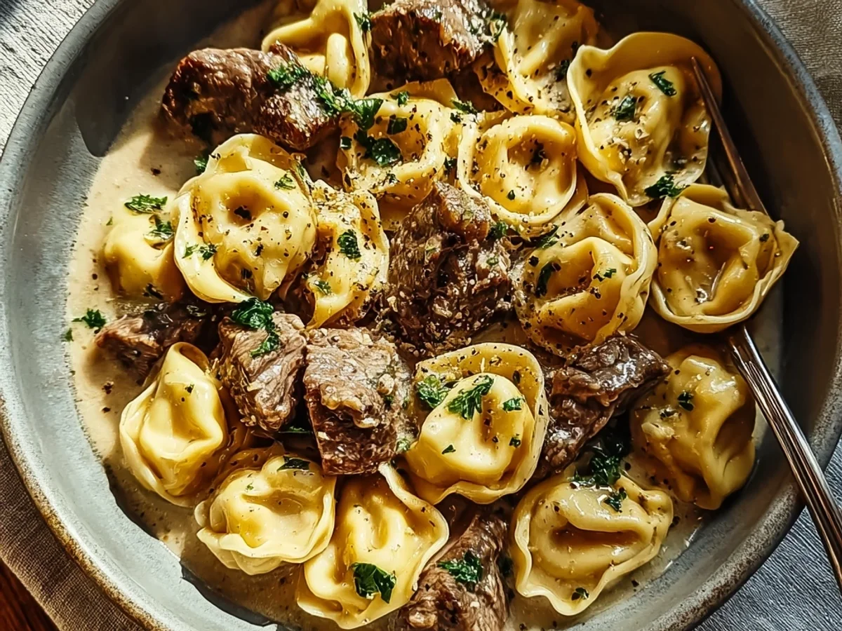 Cracked Garlic Steak Tortellini: A Savory Weeknight Delight - Image 1