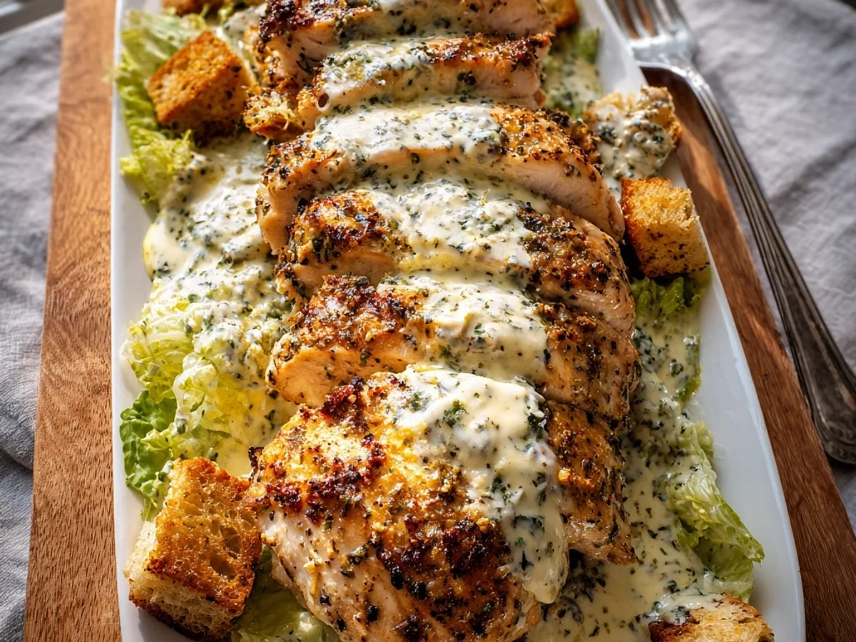 Creamy Baked Caesar Chicken with Parmesan Sauce - Image 1