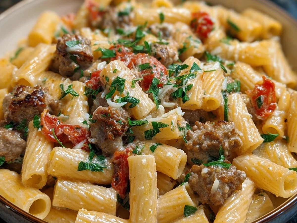 Creamy Beef Sausage Rigatoni Recipe - Image 2