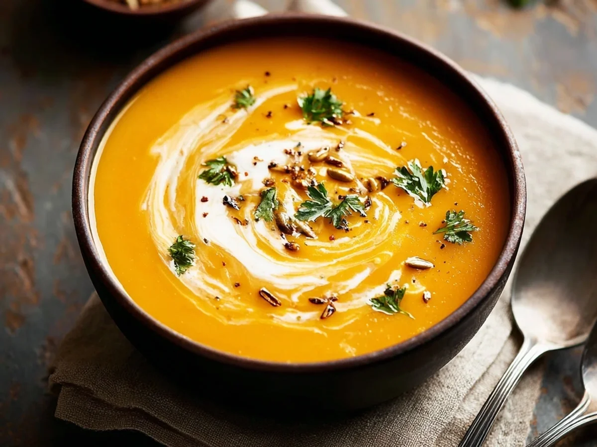 Creamy Butternut Squash Sweet Potato Soup Recipe - Image 1