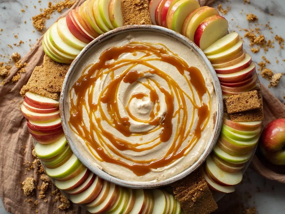 Creamy Caramel Apple Cheesecake Dip: Easy Dessert Recipe - Image 1