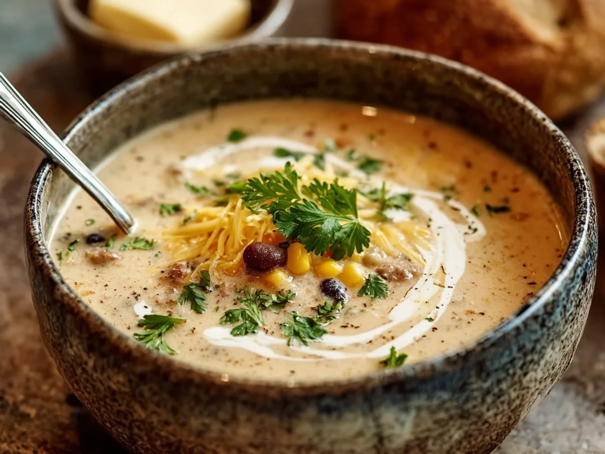 Creamy Cowboy Soup: Hearty Beef & Potato Bowl - Image 1
