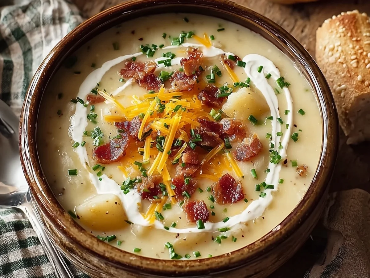 Creamy Crack Potato Soup: Rich & Cheesy Homestyle Bowl - Image 1