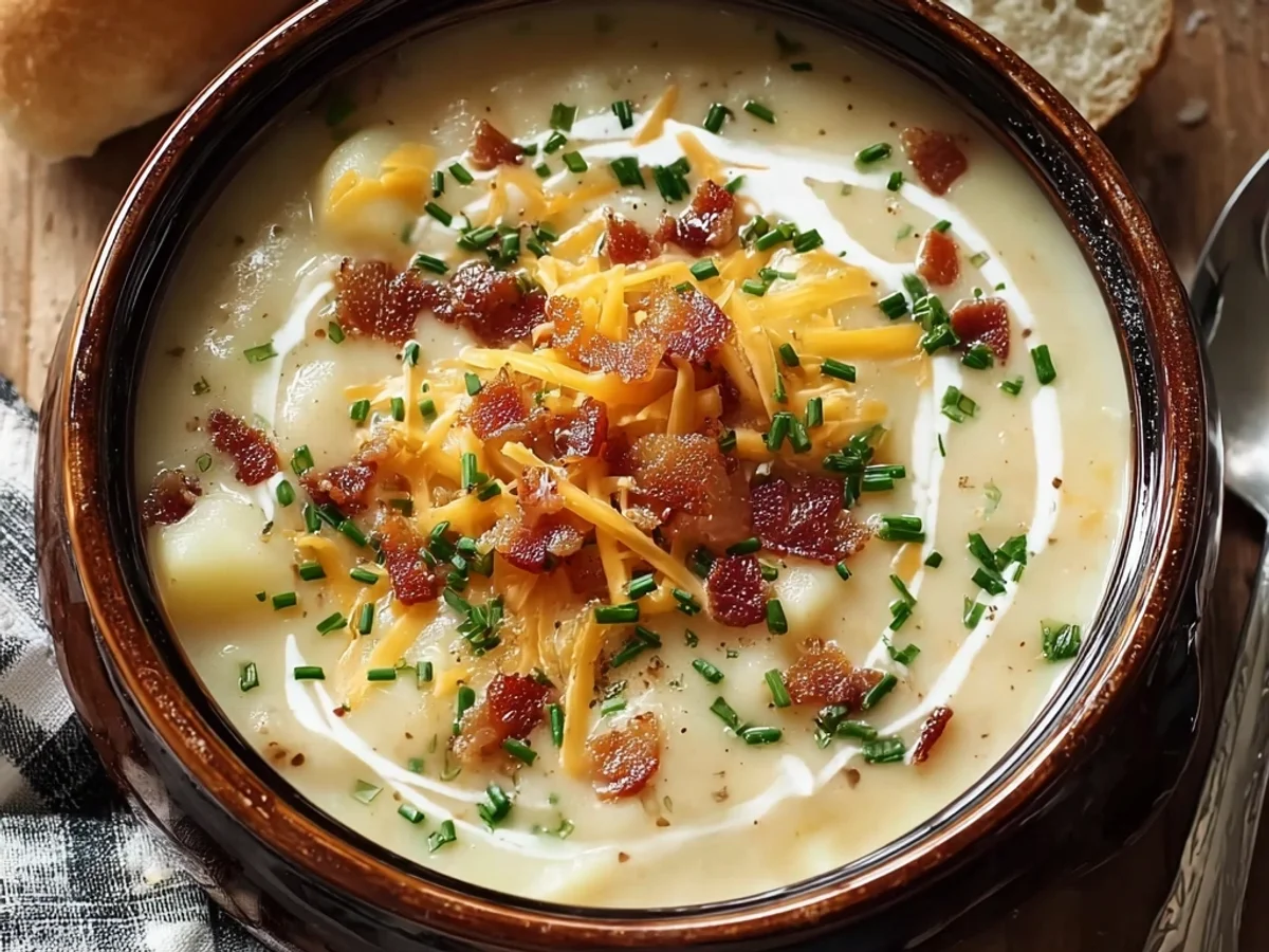 Creamy Crack Potato Soup: Rich & Cheesy Homestyle Bowl - Image 2