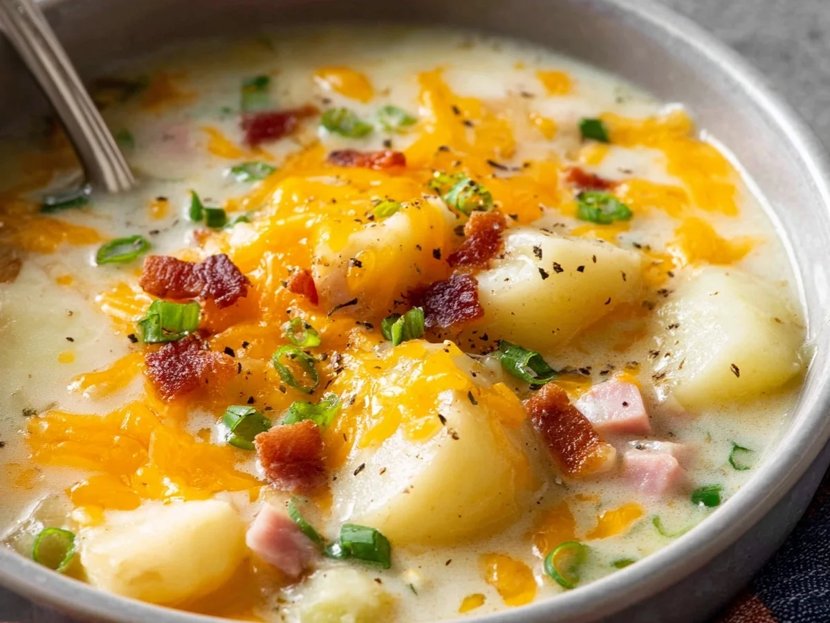 Creamy Crockpot Potato Soup with Savory Turkey Ham - Image 1