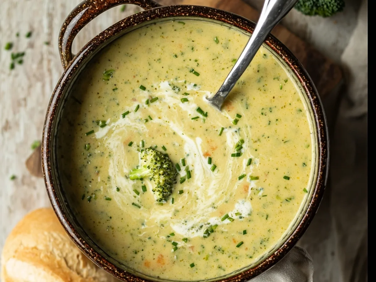 Creamy High-Protein Broccoli Cheddar Soup - Image 1