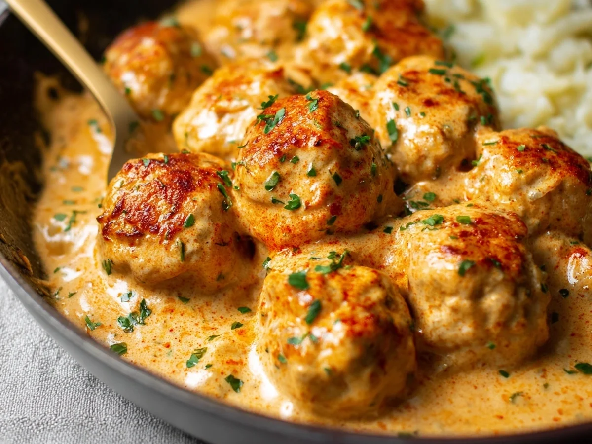 Creamy Paprika Chicken Meatballs - Image 1