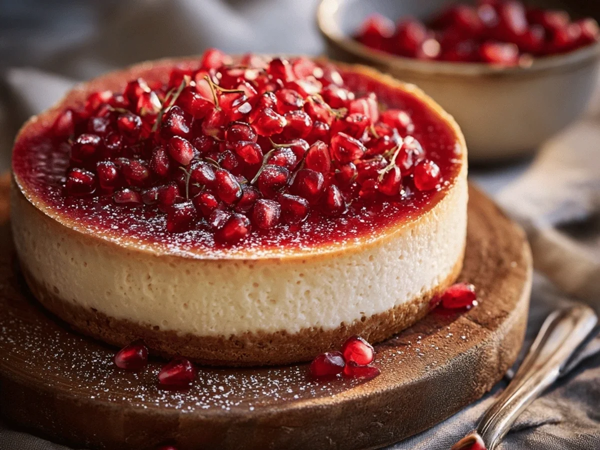 Creamy Pomegranate Cheesecake Recipe for Festive Tables - Image 1