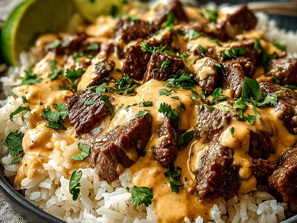 Creamy Steak Queso Rice: A Hearty Weeknight Meal - Image 1