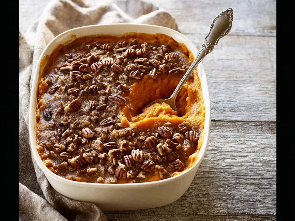 Creamy Sweet Potato Casserole with Pecan Crunch - Image 2