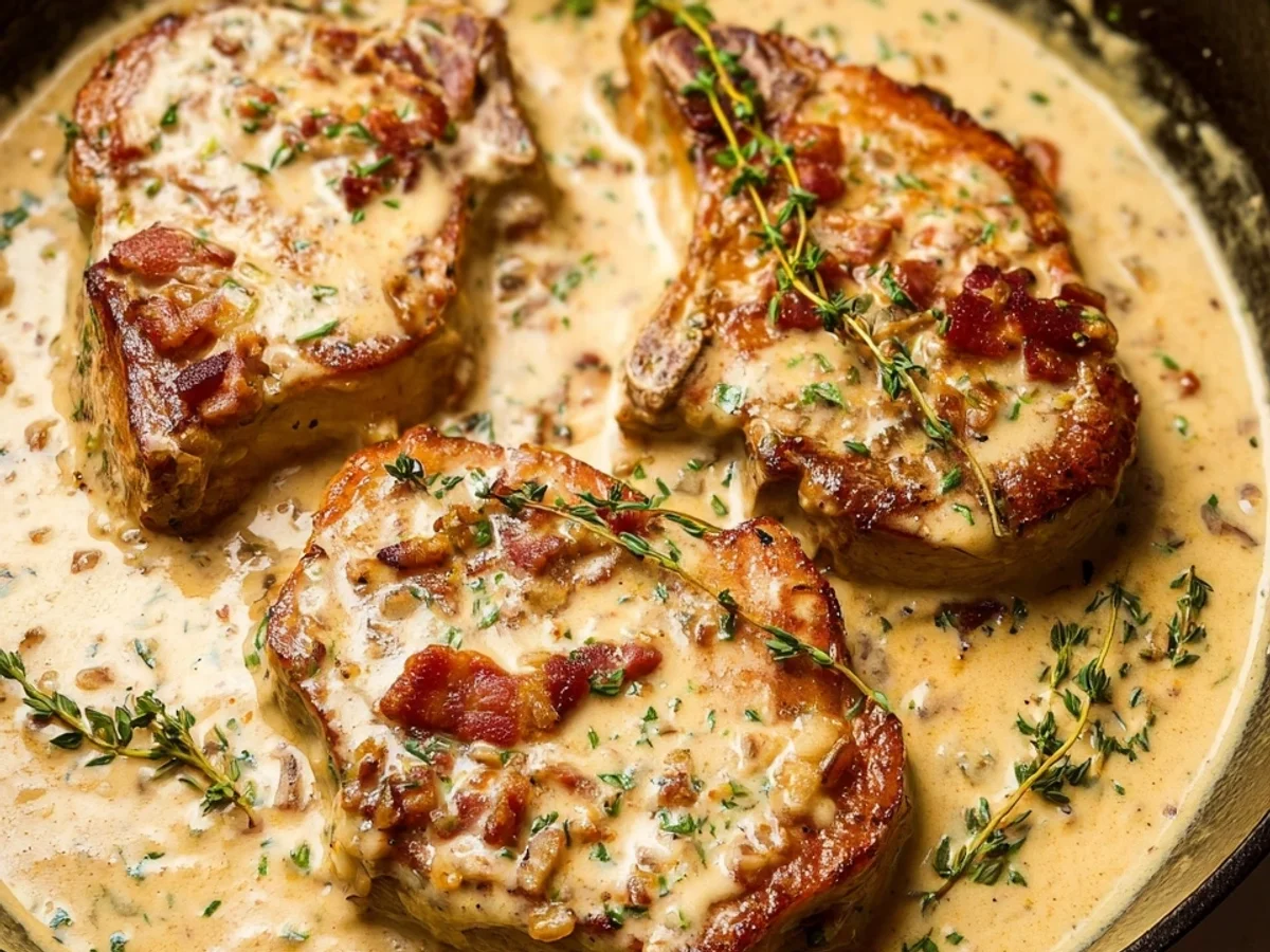 Creamy Turkey Ham Lamb Chops: 30-Minute Dinner - Image 1