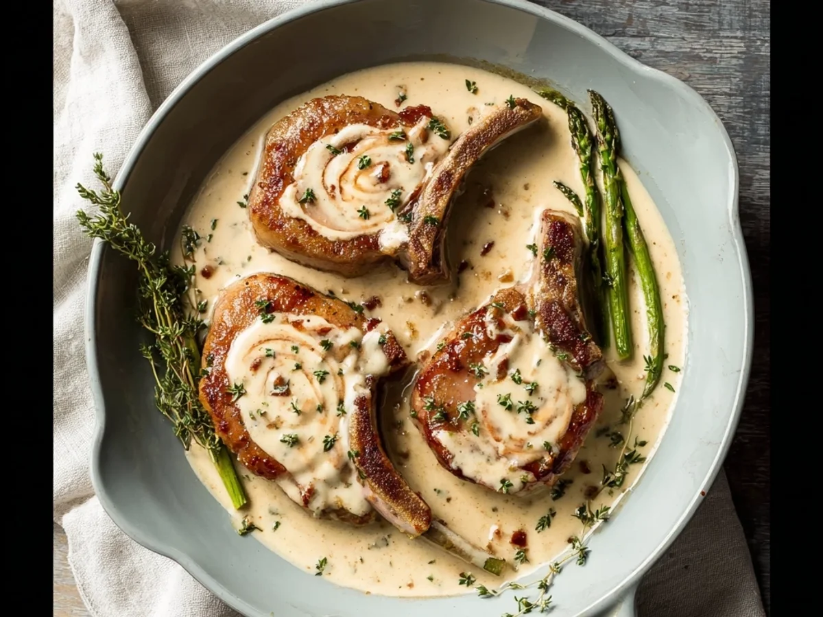 Creamy Turkey Ham Lamb Chops: A Rich Family Dinner - Image 1