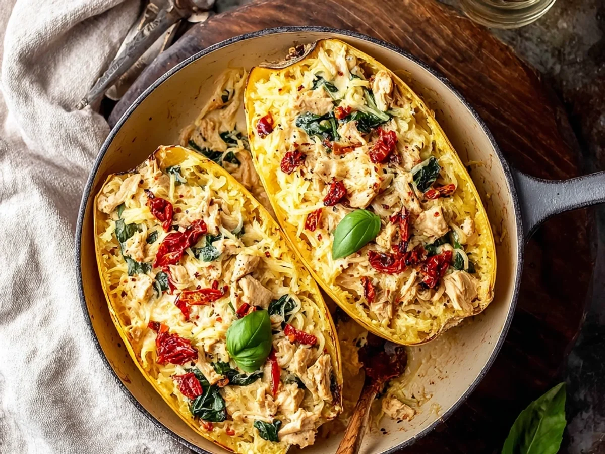 Creamy Tuscan Chicken Spaghetti Squash Dinner - Image 2