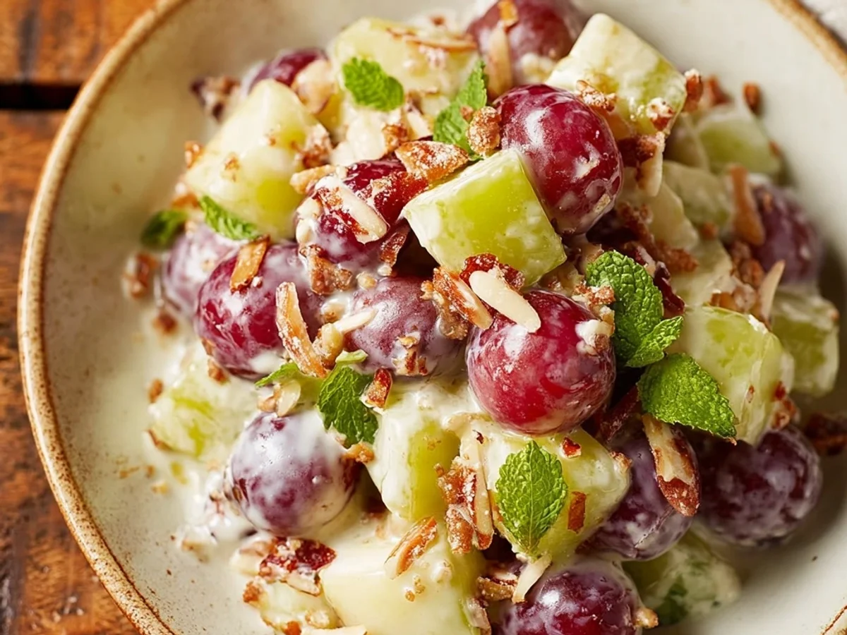 Creamy Vanilla Grape Apple Salad: A Bright, Sweet Treat - Image 2