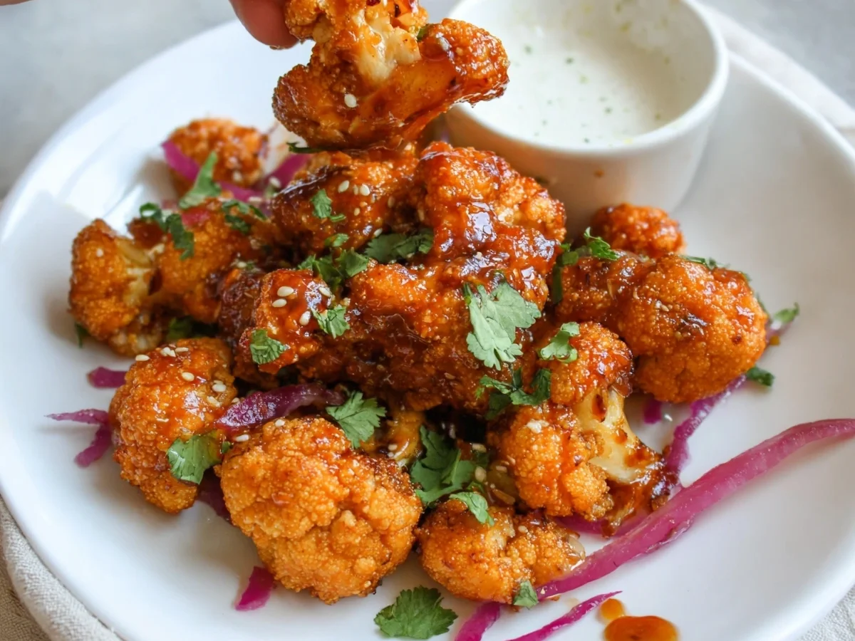 Crispy Air Fryer Honey Sriracha Cauliflower Wings - Image 1