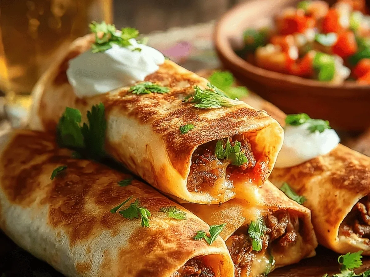Crispy Beef & Cheese Chimichangas: My Go-To Recipe - Image 1