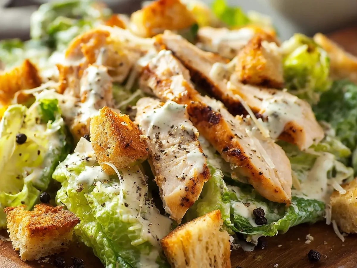 Crispy Chicken Caesar Salad Recipe with Zesty Dressing - Image 1