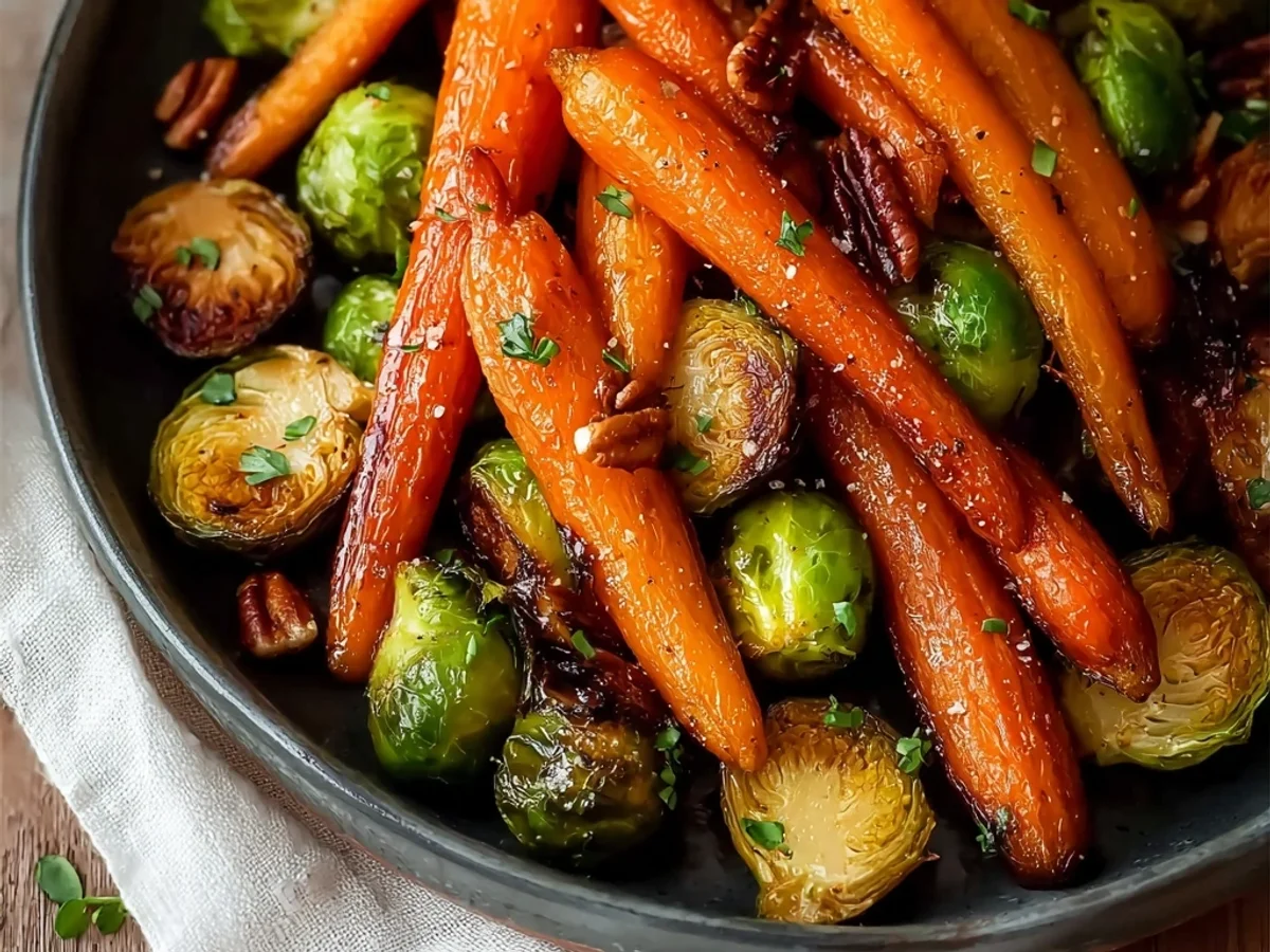 Crispy Maple Glazed Carrots & Brussels: A Sweet Crunch - Image 1