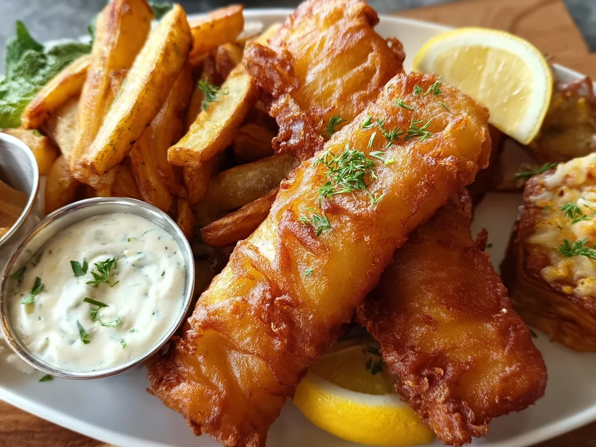 Crispy Non-Alcoholic Beer Battered Fish & Chips Recipe - Image 1