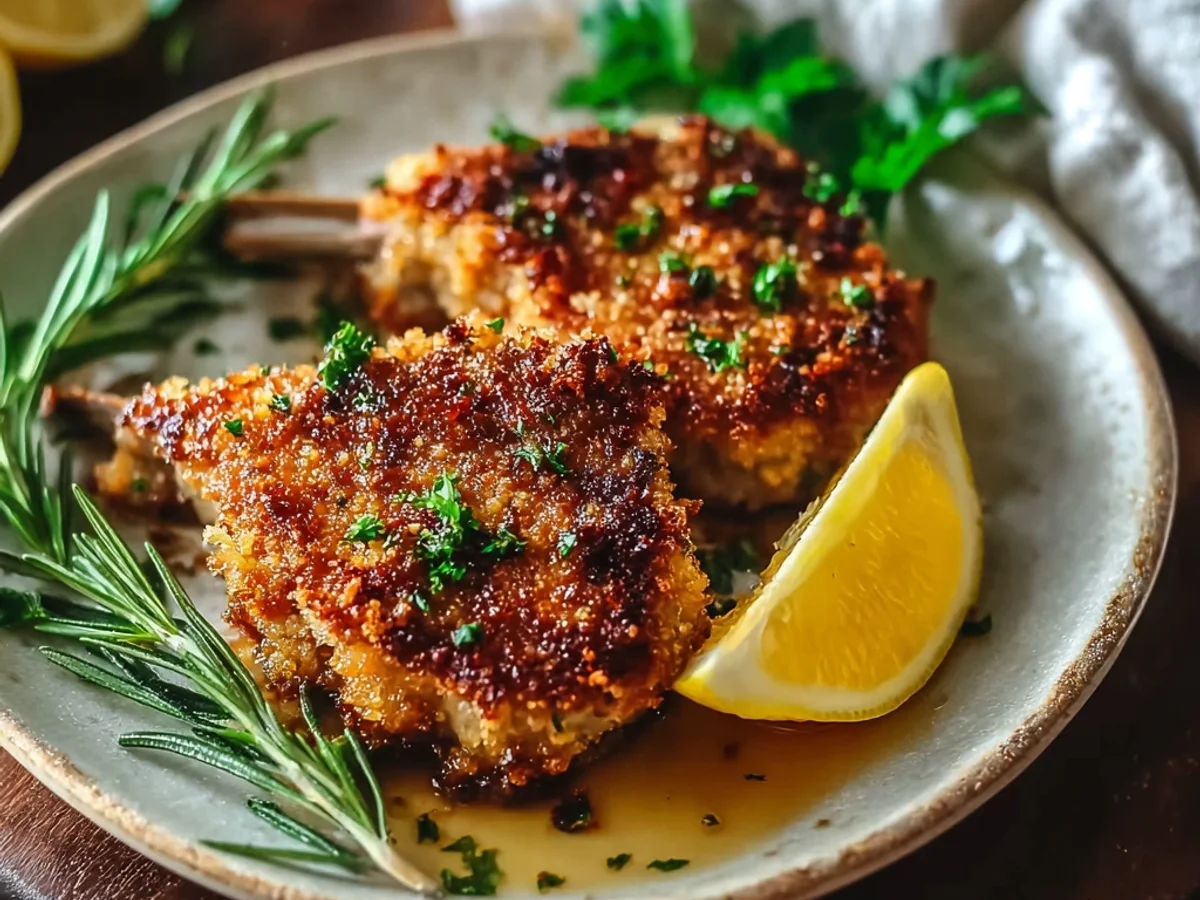 Crispy Parmesan Crusted Lamb Chops with Herbs - Image 1