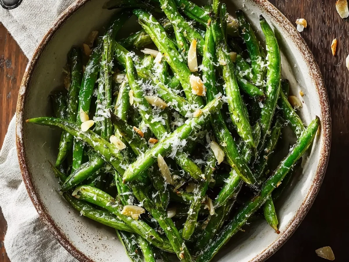 Crispy Roasted Green Beans with Garlic and Parmesan - Image 1