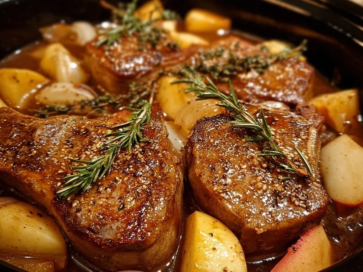 Crock Pot Apple Lamb Chops: Easy Family Dinner - Image 1