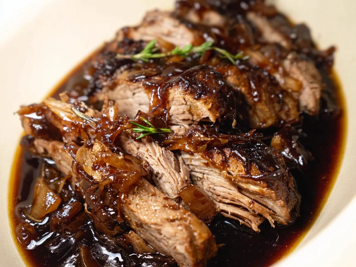 Crockpot Brown Sugar Balsamic Glazed Lamb Tenderloin - Image 1