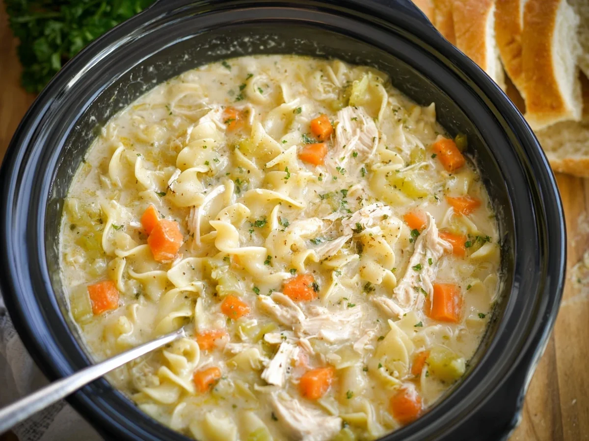 Crockpot Creamy Chicken Noodle Soup - Image 1