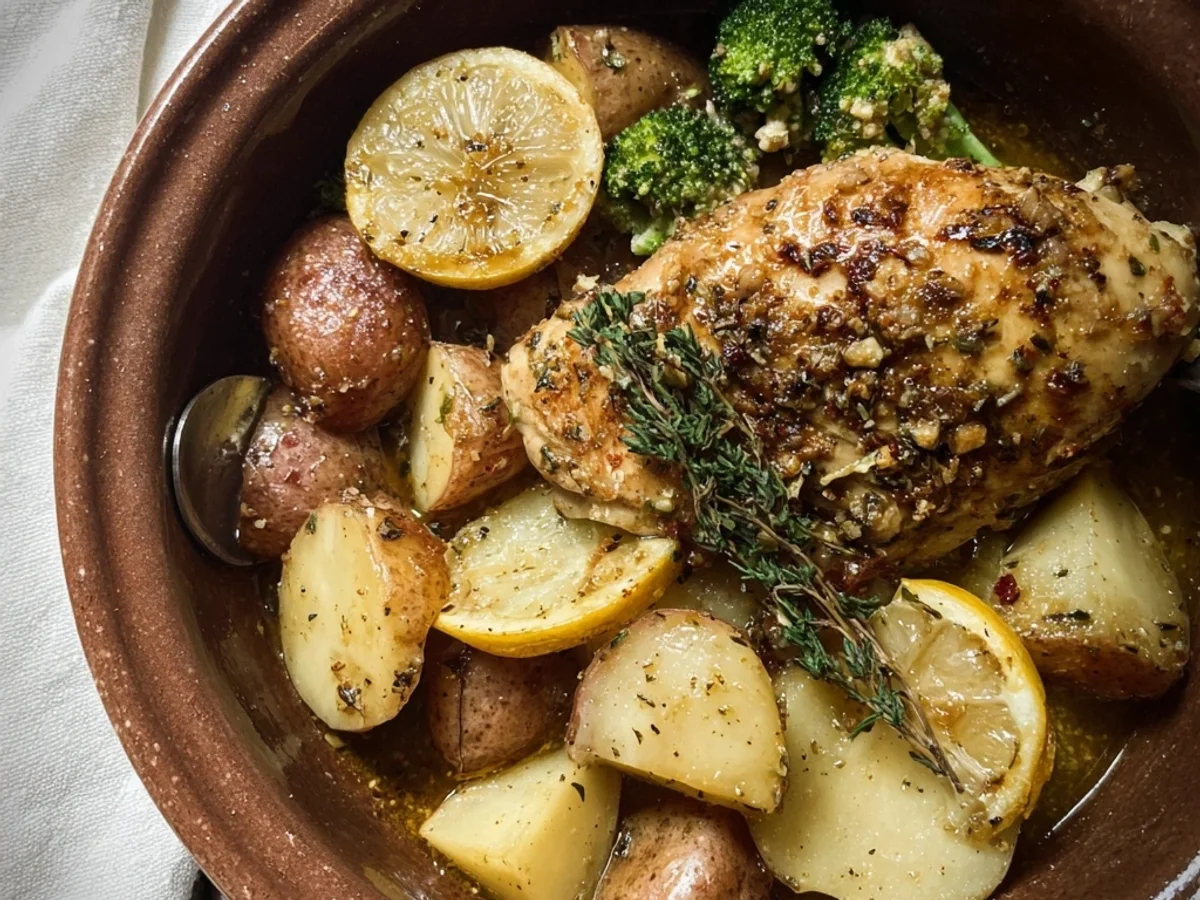 Crockpot Lemon Chicken & Potatoes: Zesty, Slow-Cooked Meal - Image 1