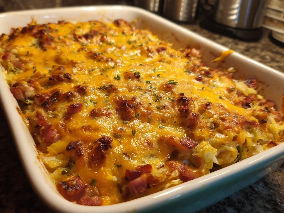 Easy Creamy Cabbage Casserole with Turkey Ham - Image 2