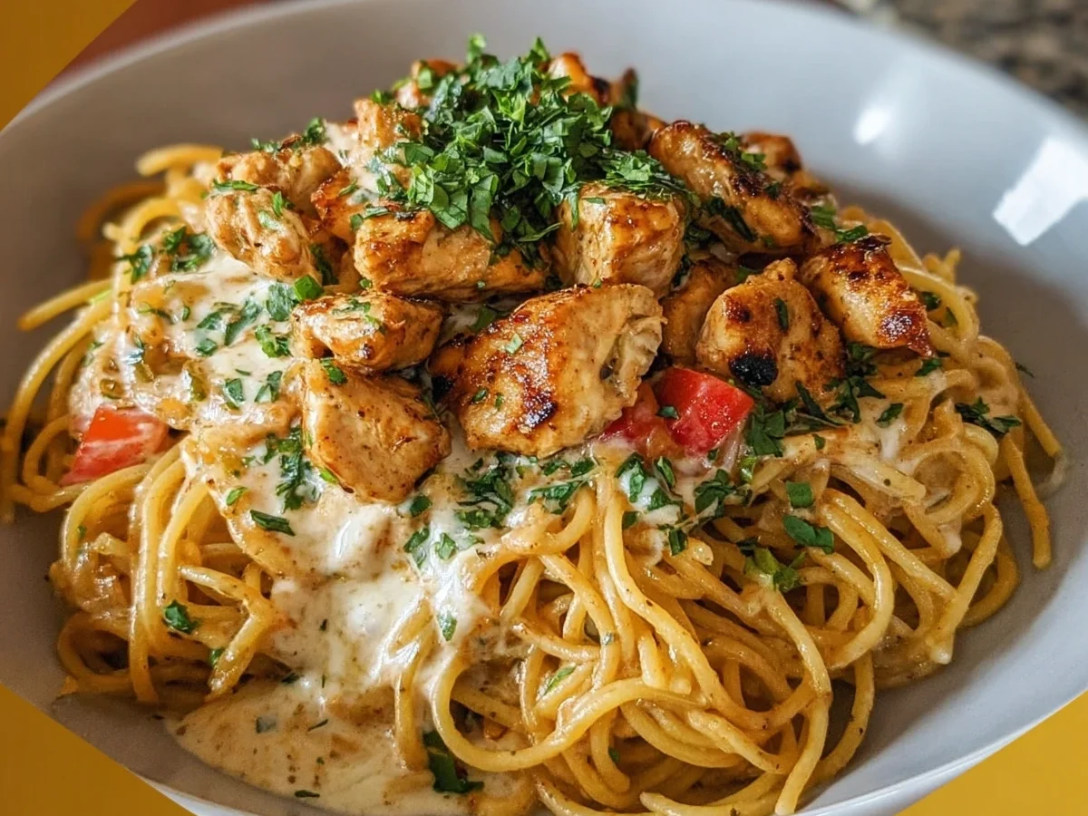 Easy Creamy Cajun Chicken Spaghetti Dinner - Image 1