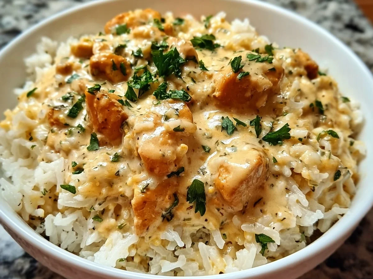 Easy Creamy Smothered Chicken and Rice Dinner - Image 1
