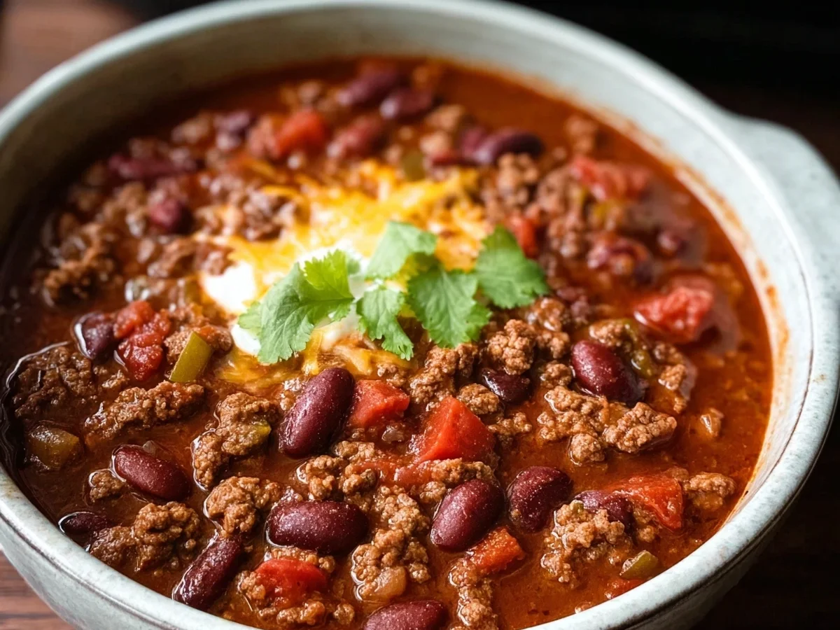 Easy Crockpot Ground Beef Chili with Beans - Image 2