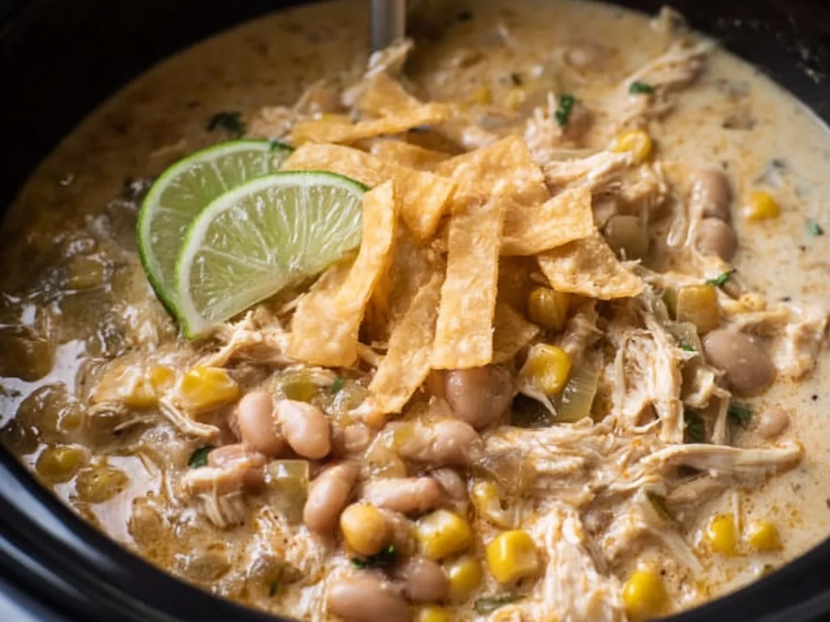 Easy Crockpot White Chicken Chili with Cream Cheese - Image 1
