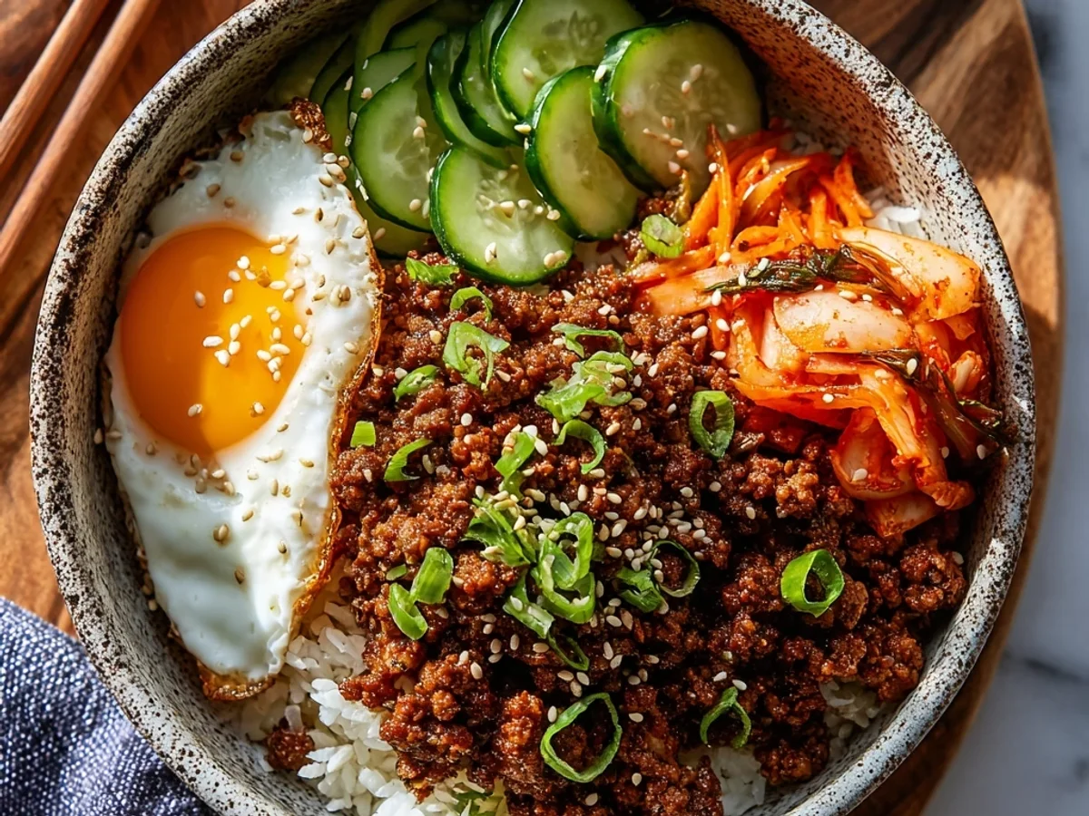 Easy Korean Ground Beef Bowl: Quick Weeknight Dinner - Image 1